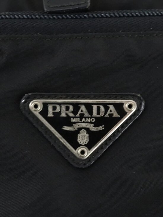 PRADA Backpack Nylon Black Silver Auth 170313 main image 14